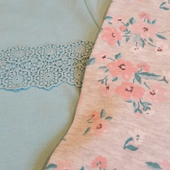 Carter's 2-piece Blue and Gray Floral Outfit NWT - Picture 4 of 4